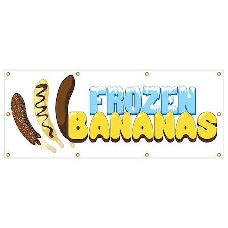 Frozen Bananas Banner Heavy Duty 13 Oz Vinyl With Grommets